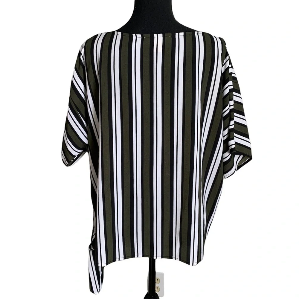 Michael Kors Multicolored Stripes Blouse Size Medium